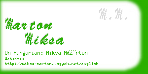 marton miksa business card